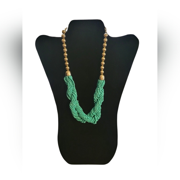Jewelry - Gold and Turquoise Beaded Necklace